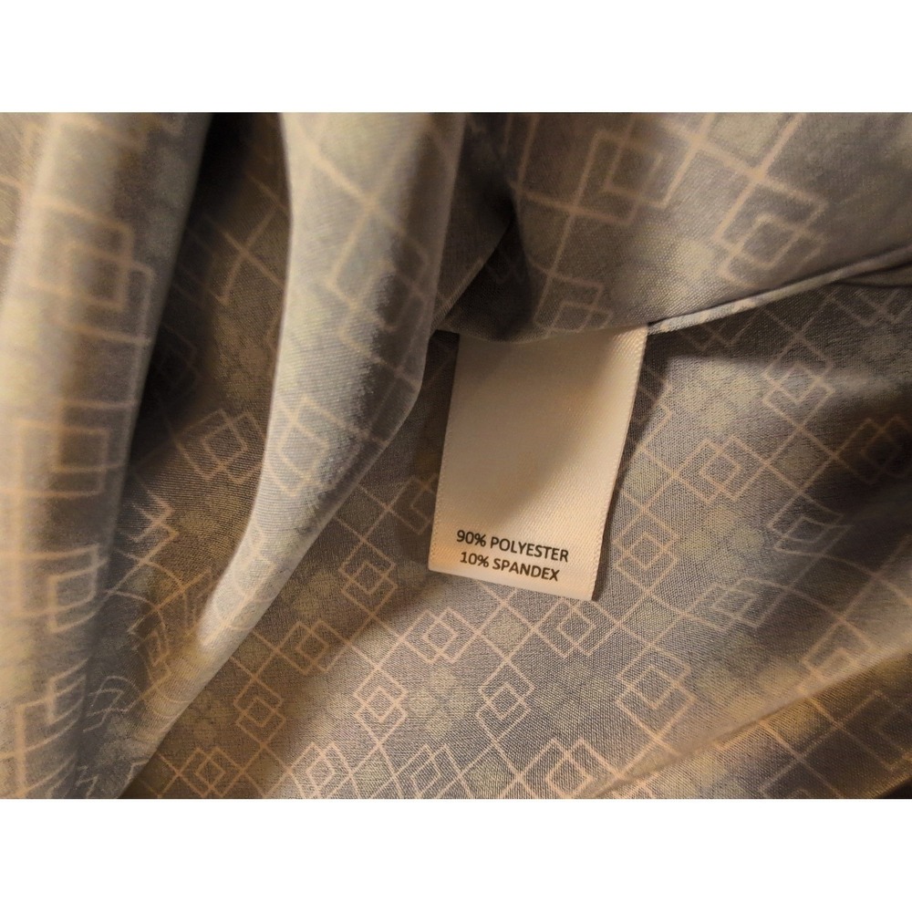 Murano Performance Tall Man Shirt Mens Large Tall LT Black Geometric Button Down - Picture 7 of 8